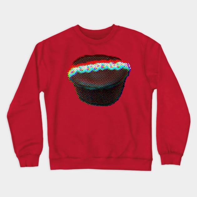 Chocolate Cupcake Snack Glitch Crewneck Sweatshirt by SABREart